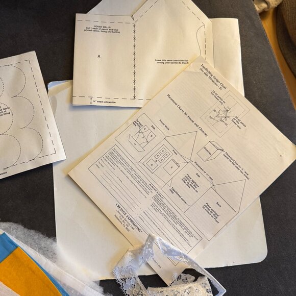 Vintage Creative Expressions Stitchery Kit 4816 Tissue Hideaway 5" X 5" X 9" - Picture 4 of 5